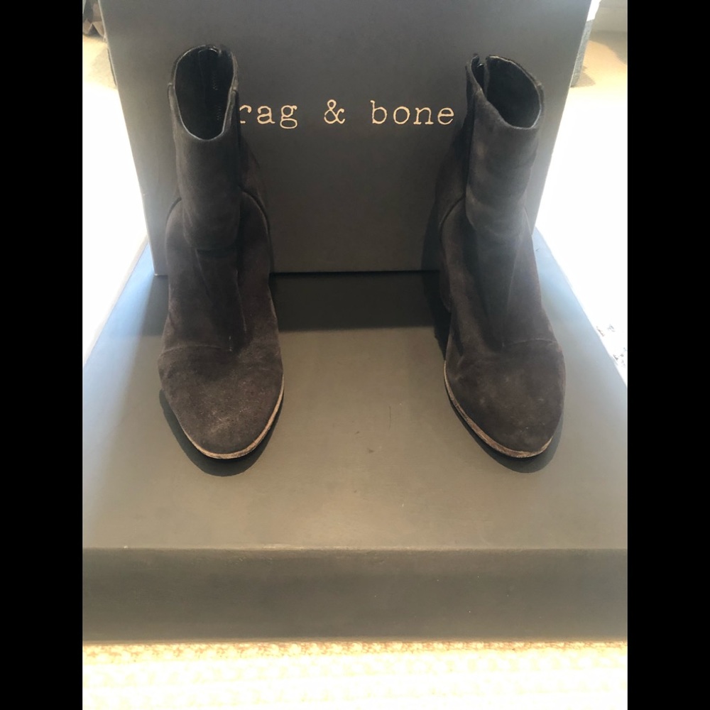 Rag & Bone Suede Stacked Heel Bootie - image 1